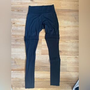 aerie Black Ribbed Lounge Joggers